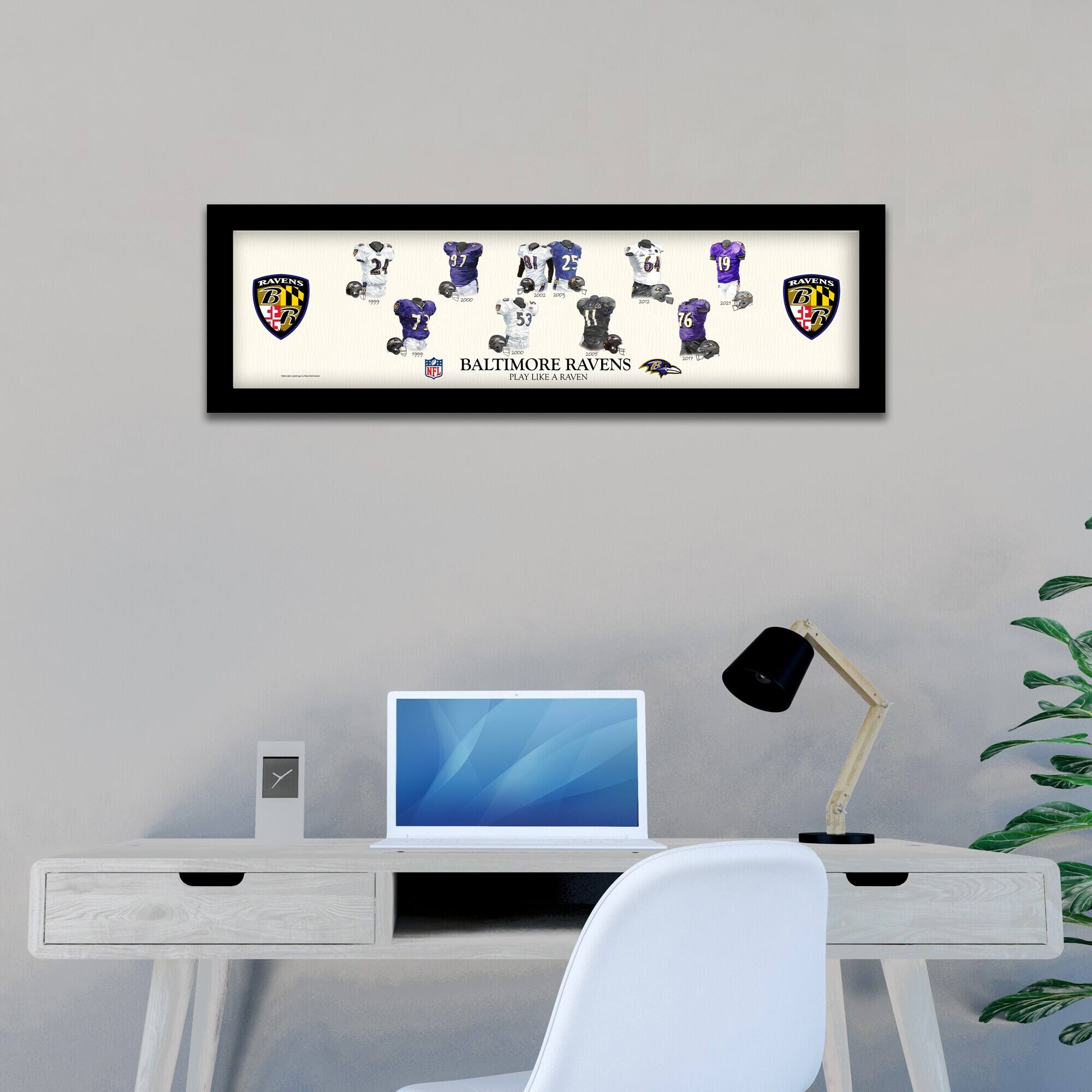 RAVENS BY G  
24 - 7  
37 - AI  
53 1  
25 - 64 - 76  
19 - MAVENS BP 6  

I - - BALTIMORE RAVENS  
PLAY LIKE A RAVEN