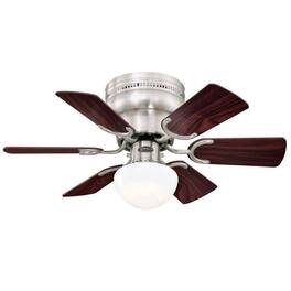 Westinghouse - Petite 30 in. Brushed Nickel Brown LED Indoor Ceiling Fan