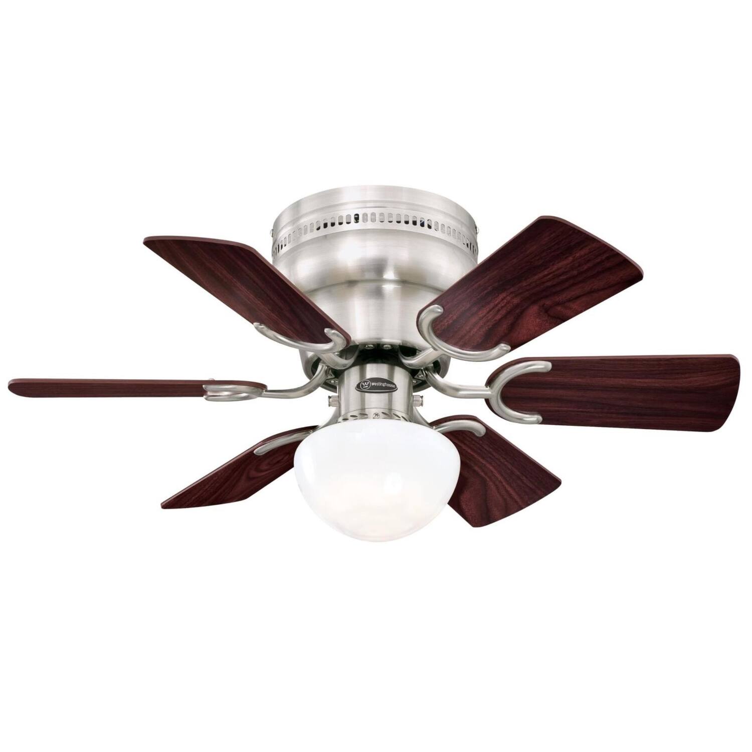 Front. Westinghouse - Westinghouse Petite 30 in. Brushed Nickel Brown LED Indoor Ceiling Fan.