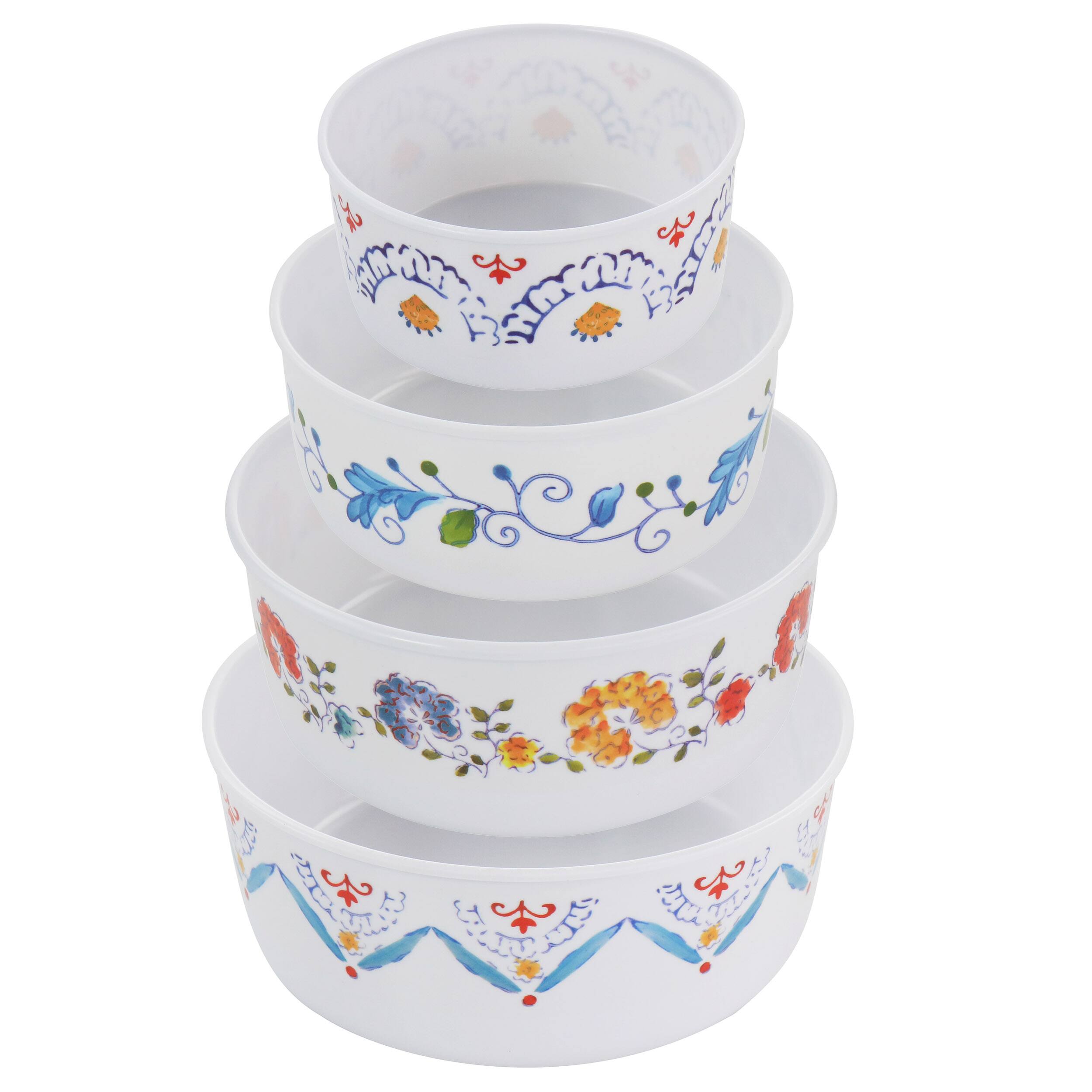 Alt View 2. Gibson - Gibson Home 8 Piece Anaya Round Nesting Food Storage Set - White.