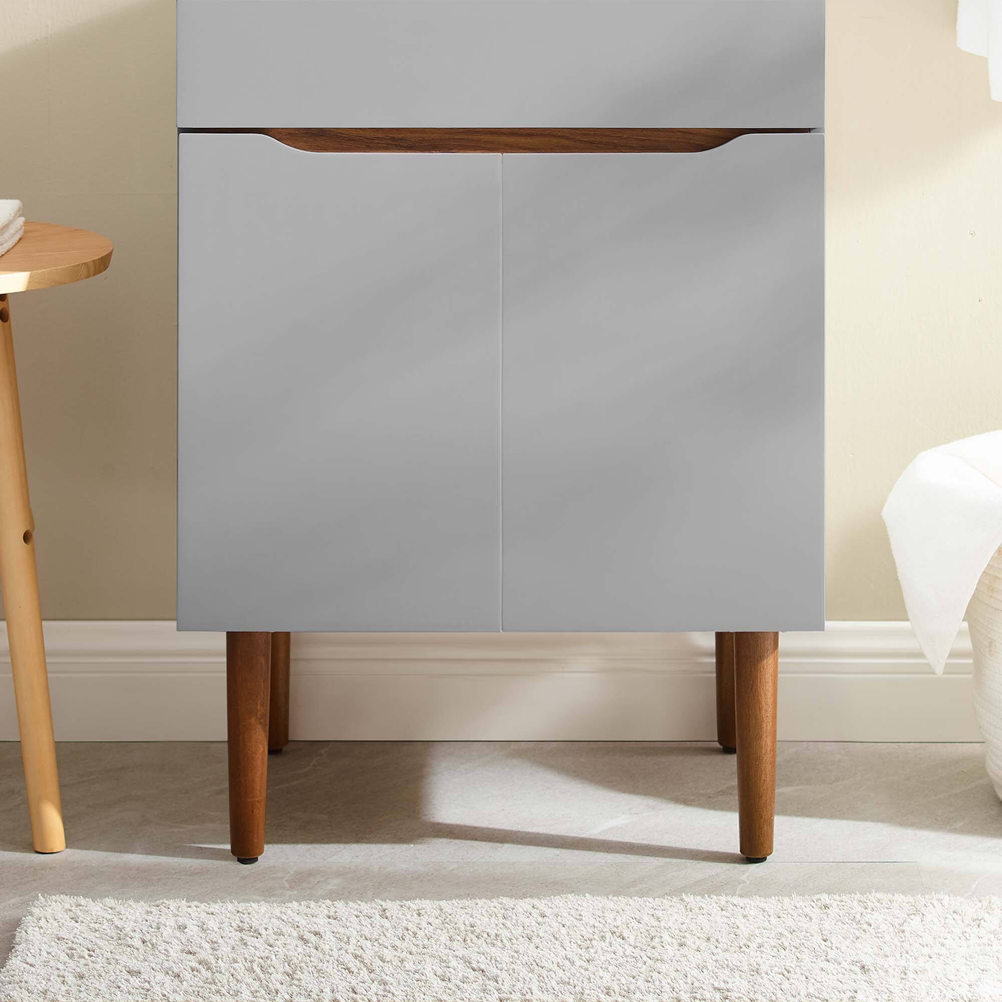 Alt View 4. Modway - Harvest Bathroom Cabinet Basin Not Included by Modway - Gray Walnut.