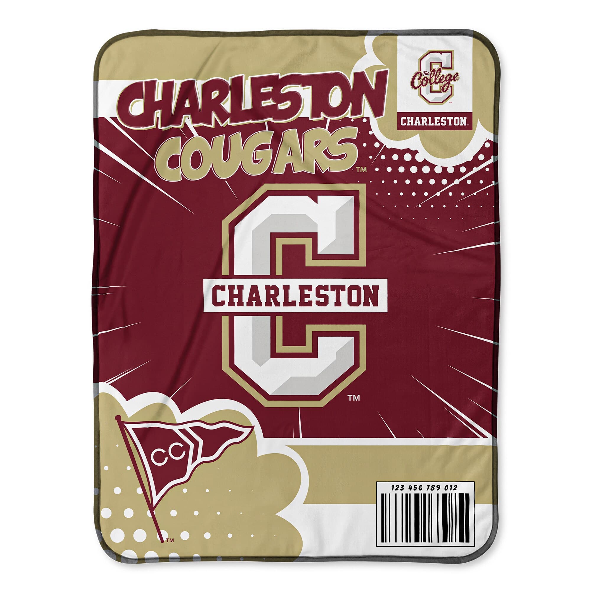 Chad & Jake - Charleston Cougars 30" x 40" Comic Theme Baby Blanket - Multicolor