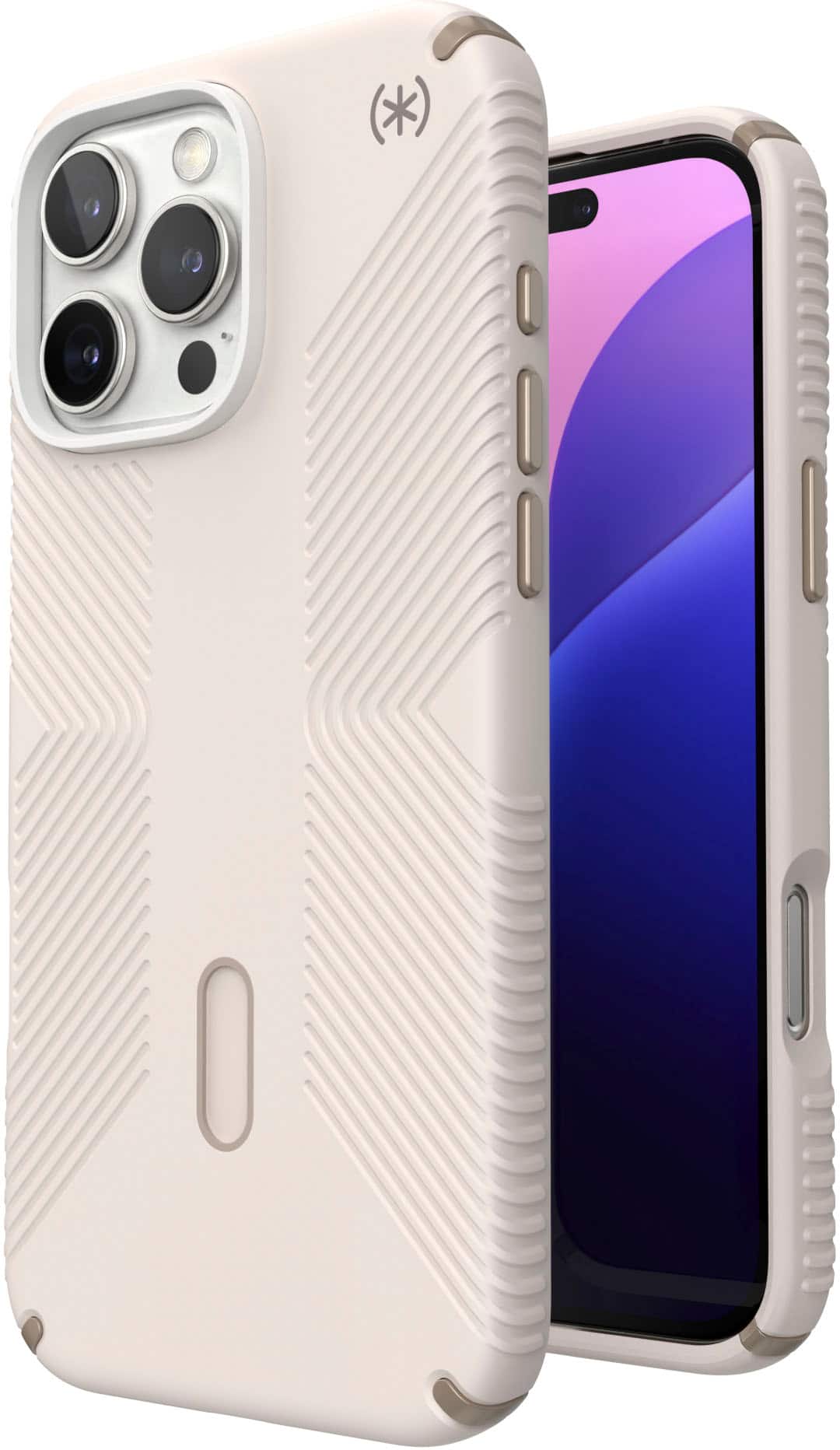 Left. Speck - Presidio2 Grip ClickLock Case with MagSafe for Apple iPhone 16 Pro Max - Bleached Bone.