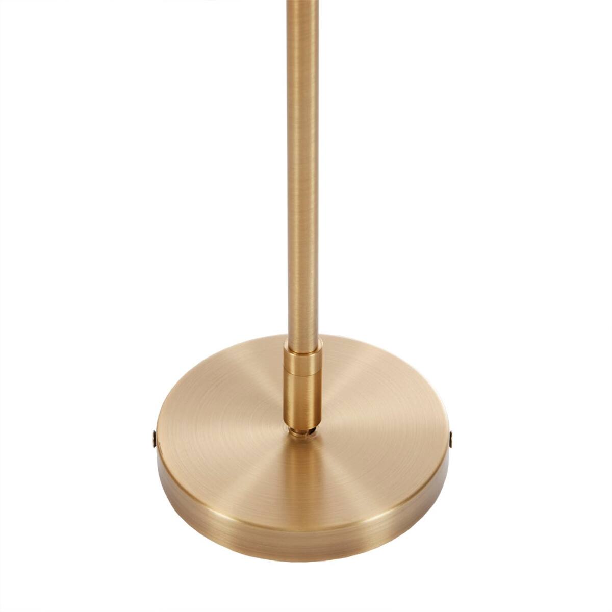 Alt View 2. Loheer - Loheer 5 Light Chandelier with White Drum Shade, Adjustable Plated Brass Fixture.