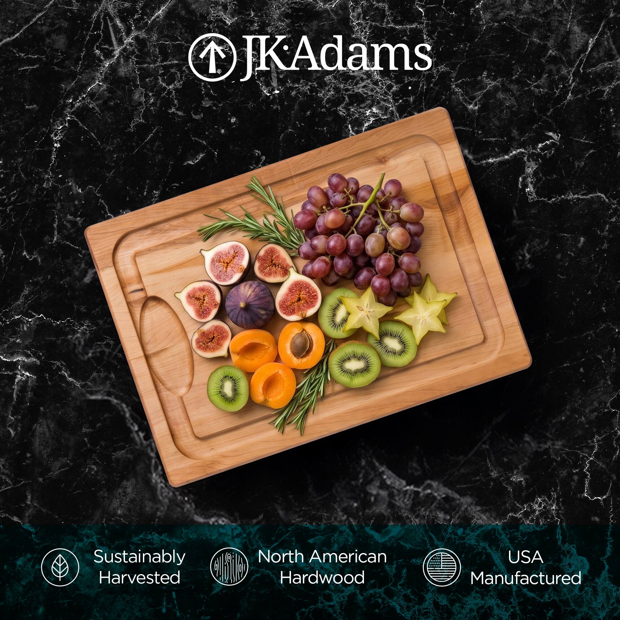 JK Adams  
Sustainably North American Harvested  
Hardwood  
USA Manufactured