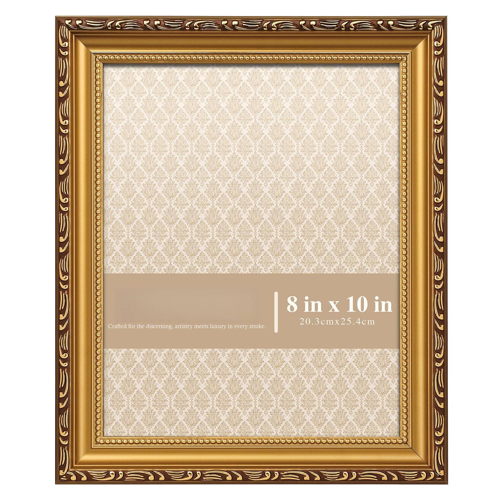 Stylel Star - Picture Frame - Frames For Wall Hanging And Tabletop Display Ornate Photo Poster Vintage With Durable Plexiglass - Gold