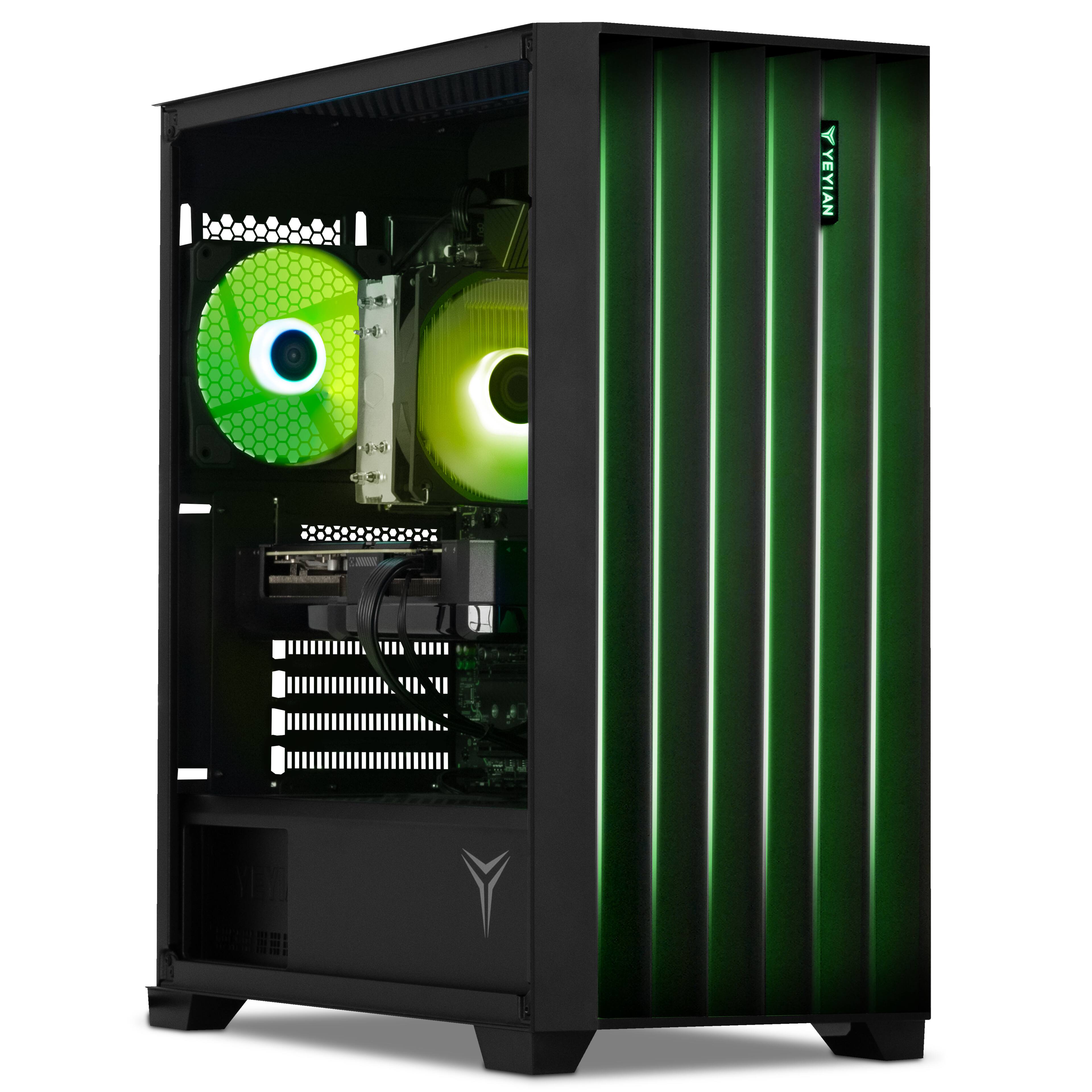 Angle. YEYIAN - Yeyian - Phoenix Mesh Gaming Desktop - Intel Core i7 14700F - NVIDIA Geforce RTX 5060Ti - 16GB DDR5 - 1TB NVMe SSD - Black.