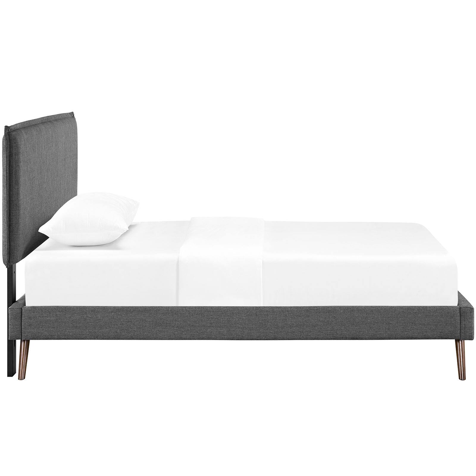 Back. Modway - Maisie Stainless Steel Queen Bed Frame - Gray.