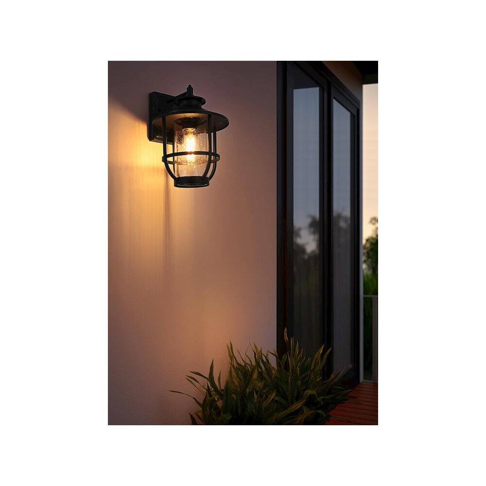 Alt View 4. Elegant Lighting - Janney 7 inch Outdoor Pendant in Black - Black.