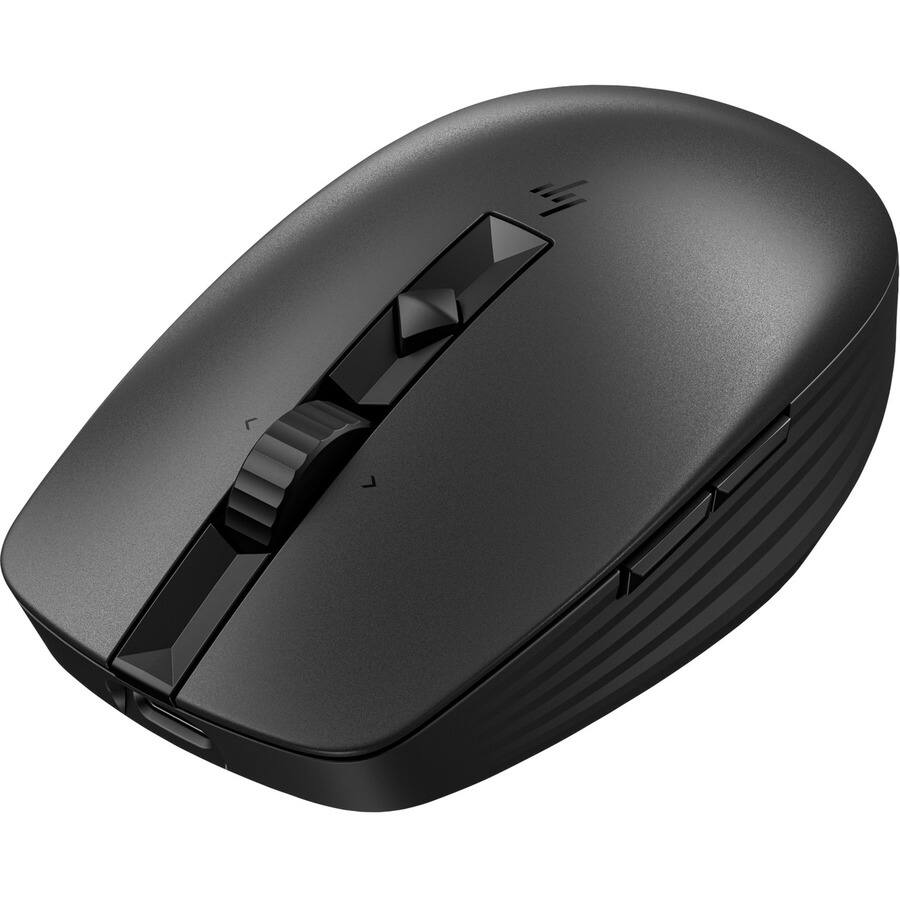Alt View 4. HP - HP 715 Rechargeable Multi-Device Mouse - Wireless - Bluetooth - 2.40 GHz - Rechargeable - Black - USB Type A - 3000 dpi - Black.