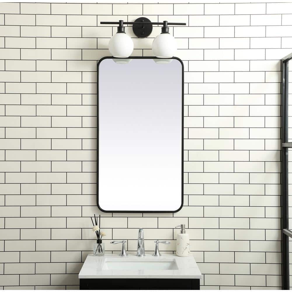 Photos - Mirror Elegant Decor - Soft corner metal rectangular  20x36 inch - Black BG3605009 