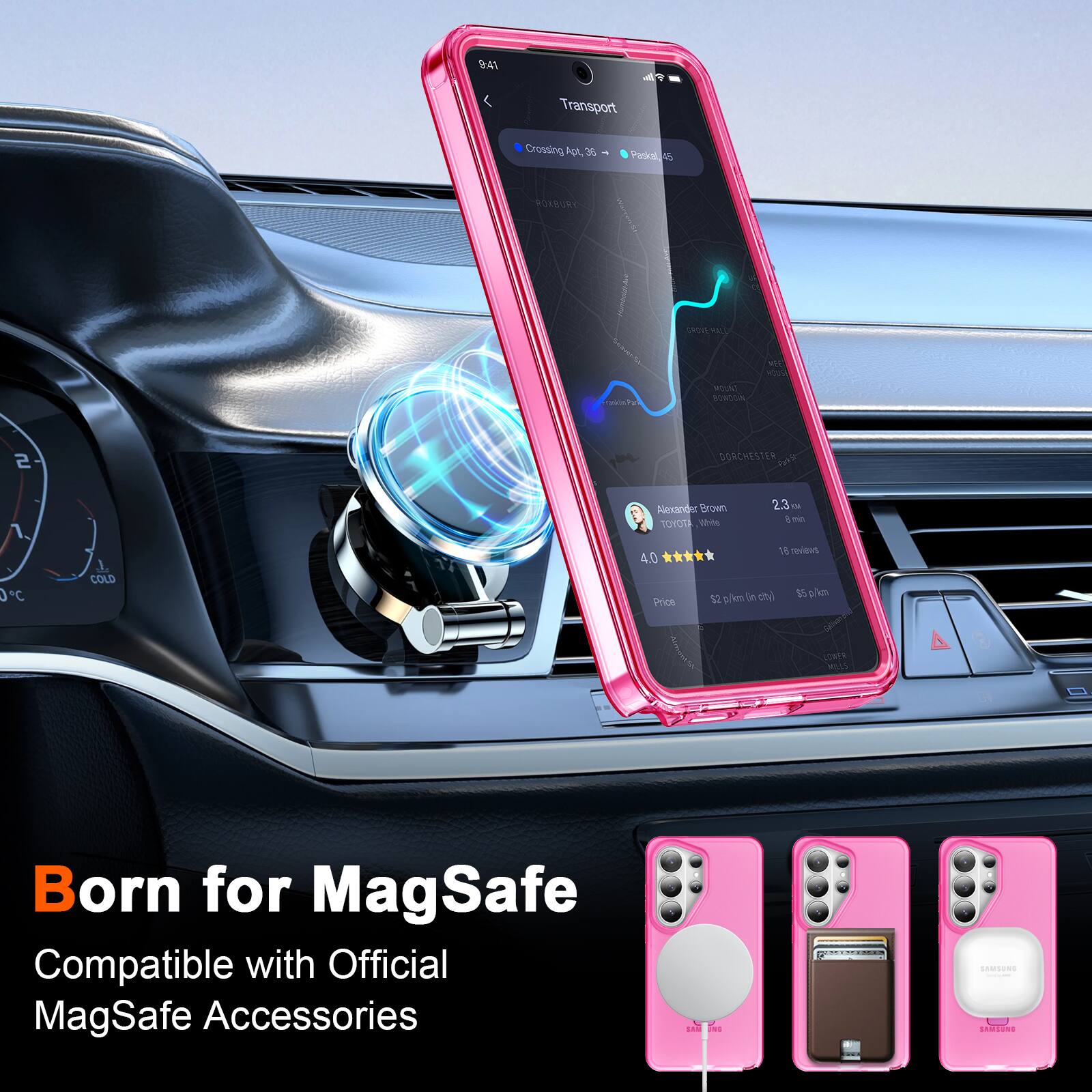 9:41 A Transport Crossing at, 36 3 Pranicales 48 ROTRURE | Le EL AATO MOUN7 BOROON SAE Wie S DORCHESTER Javi Alexander Brown TOYOTA M 2.3 imn 0 C J COLD 1 revitut 4.0 p/im Oe ch) 5 2im Poce An SOALA MLLS Born for MagSafe Compatible with Official MagSafe Accessories J.D UN - aaddas