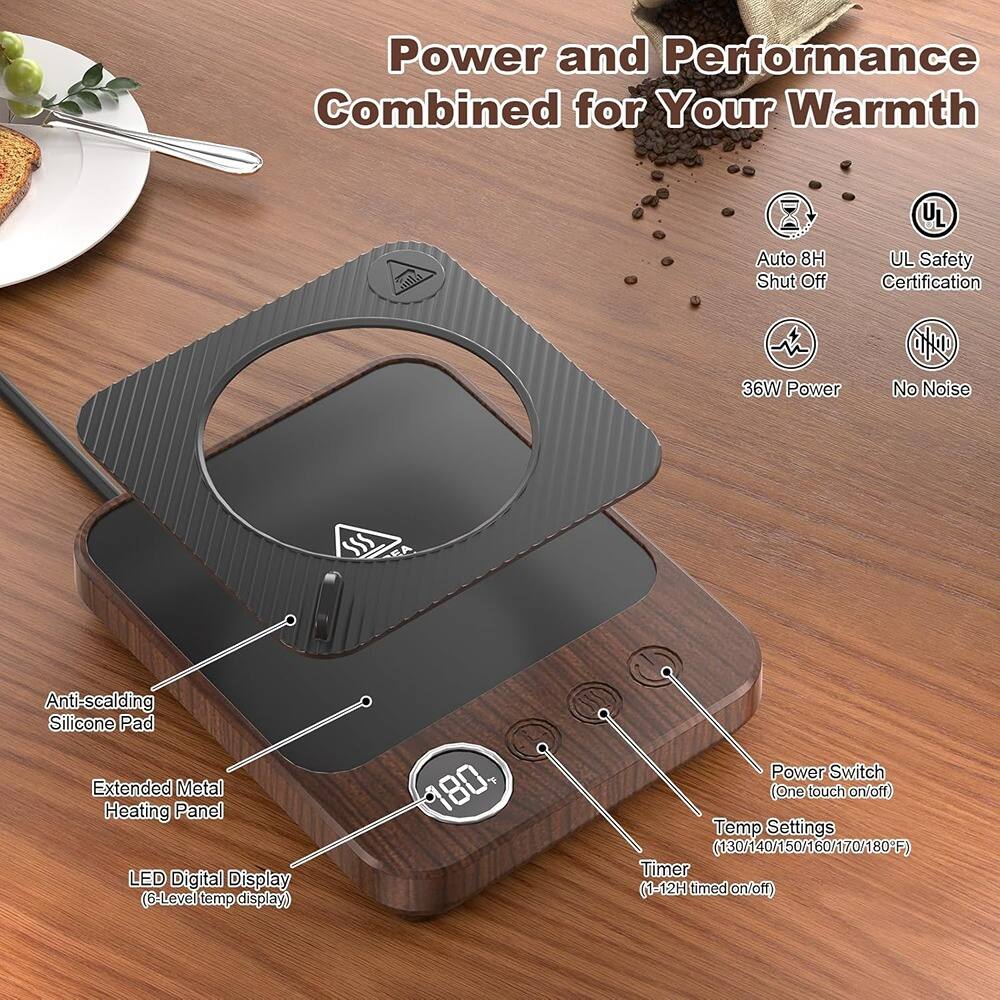 Power and Performance Combined for Your Warmth

- Auto 8H Shut Off
- UL Safety Certification
- 36W Power
- No Noise
- Anti-scalding Silicone Pad
- Extended Metal Heating Panel
- LED Digital Display (6-Level temp display)
- Power Switch (One touch on/off)
- Temp Settings (130/140/150/160/170/180°F)
- Timer (1-12H timed on/off)