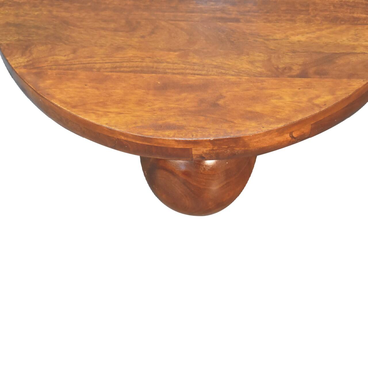 Left. Artisan Furniture - Artisan Furniture Solid Wood Chestnut Central Ball Table, Brown - Brown.