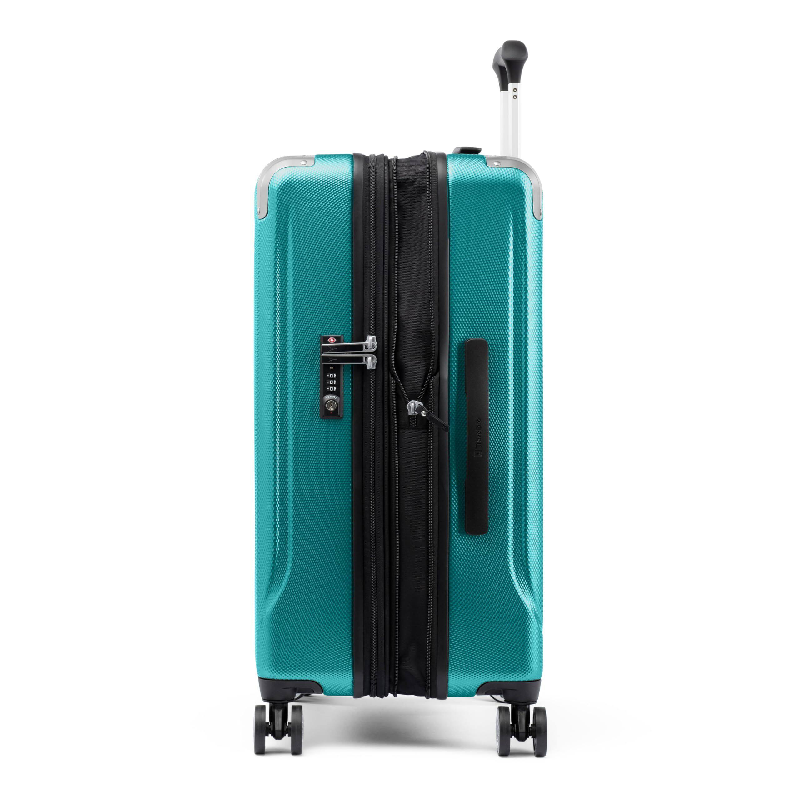 Back. Travelpro - Travelpro Pathways 3 Hardside Expandable 25" Checked Spinner - Kayak Teal.