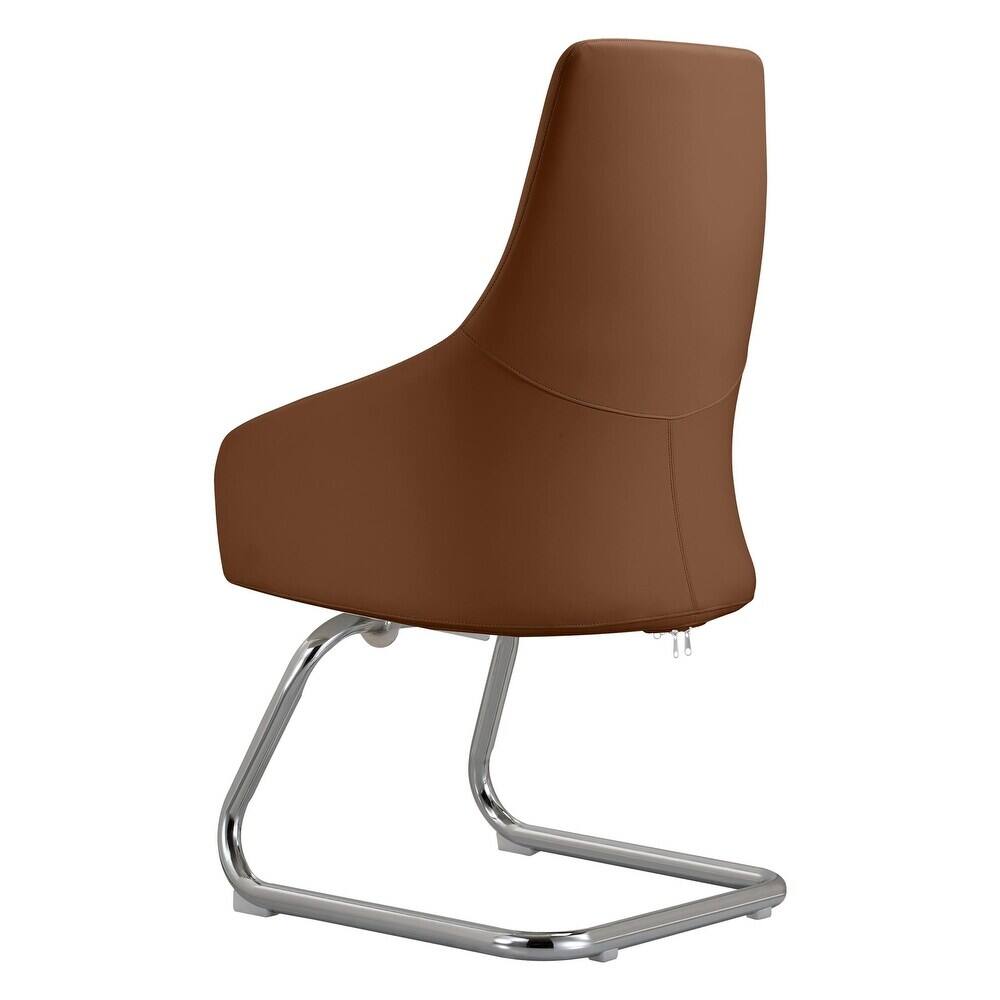 Alt View 4. LeisureMod - Celeste Office Chair Upholstered in Leather with Iron Frame Ergonomic Desk Chair for Home Office and Task Seating - Dark Brown.
