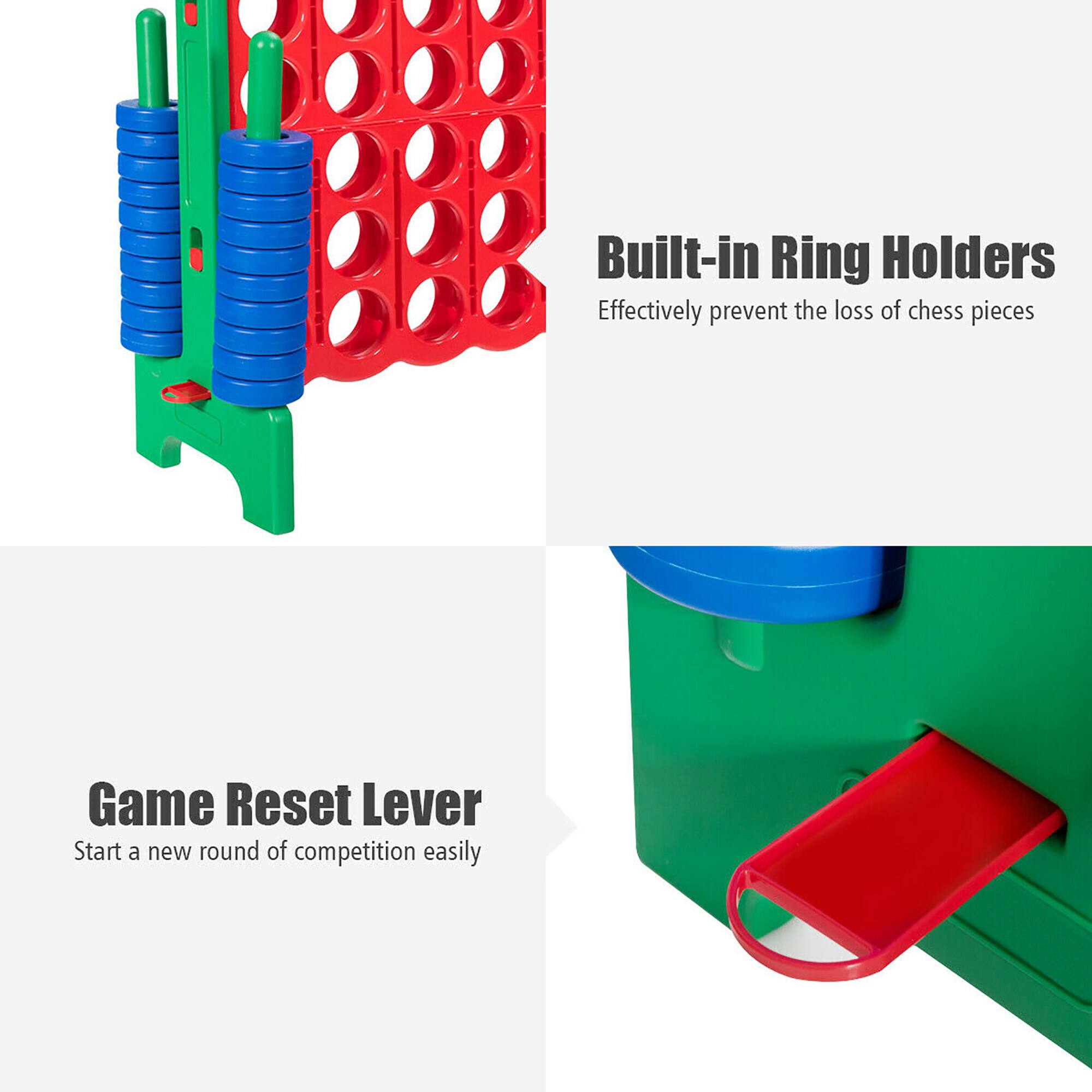 Built-in Ring Holders
Effectively prevent the loss of chess pieces

Game Reset Lever
Start a new round of competition easily