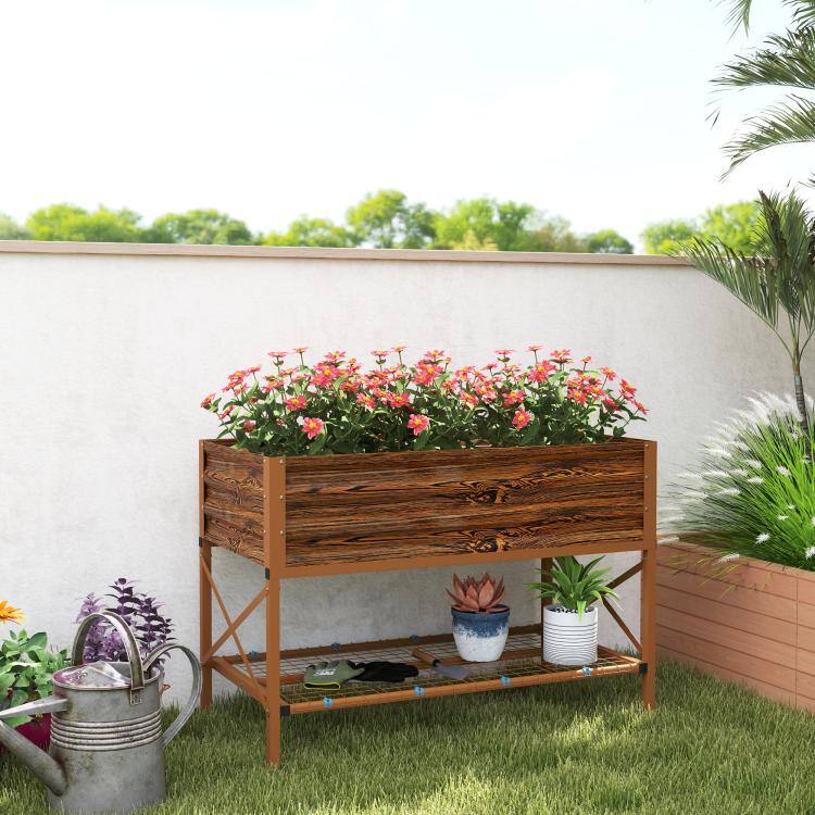PULUZ Galvanized Raised Garden Bed, Metal Planter Box with Legs ...