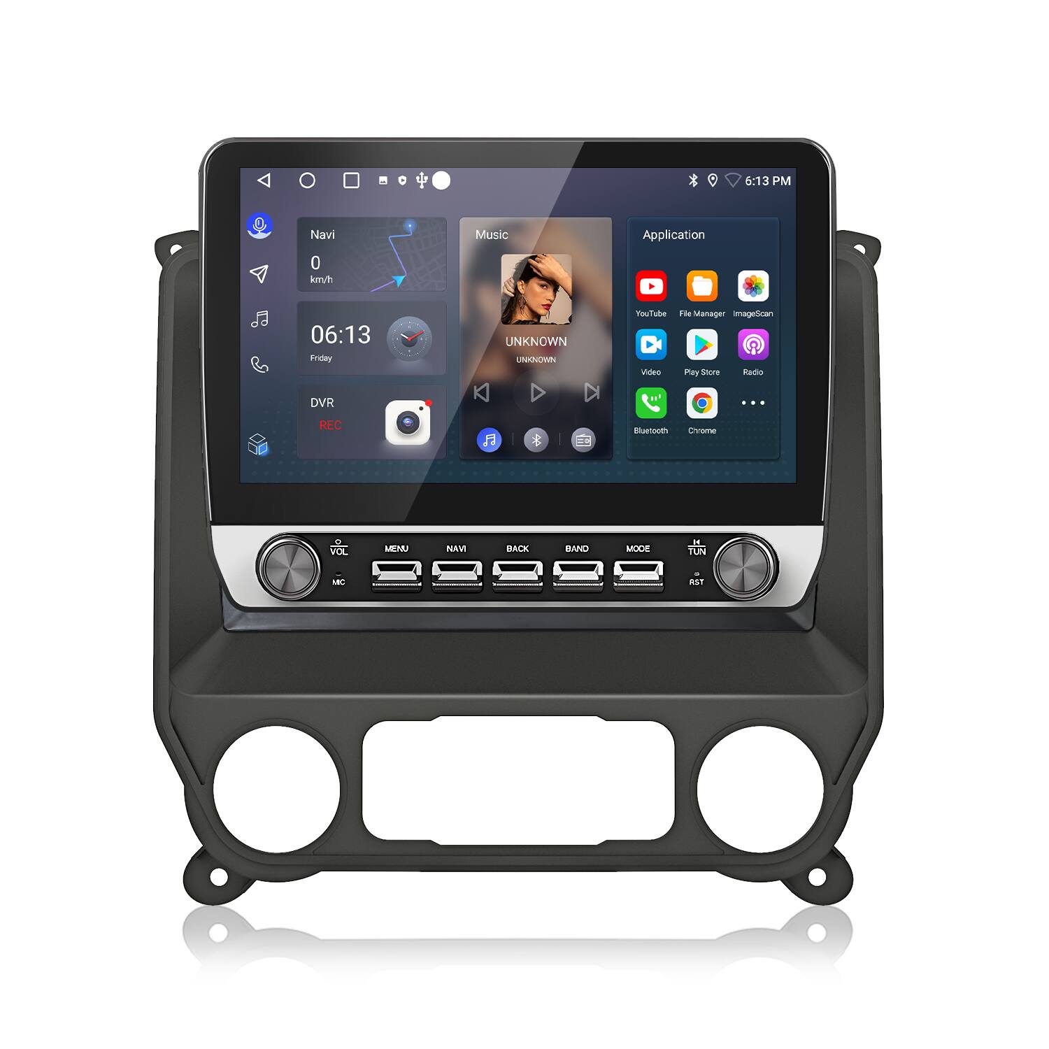 Junsun - For Chevy Silverado 2013-2019 10.1"Android 15 Carplay Car Stereo Radio GPS Navi SWC WIFI RDS DSP FM Bluetooth - Black