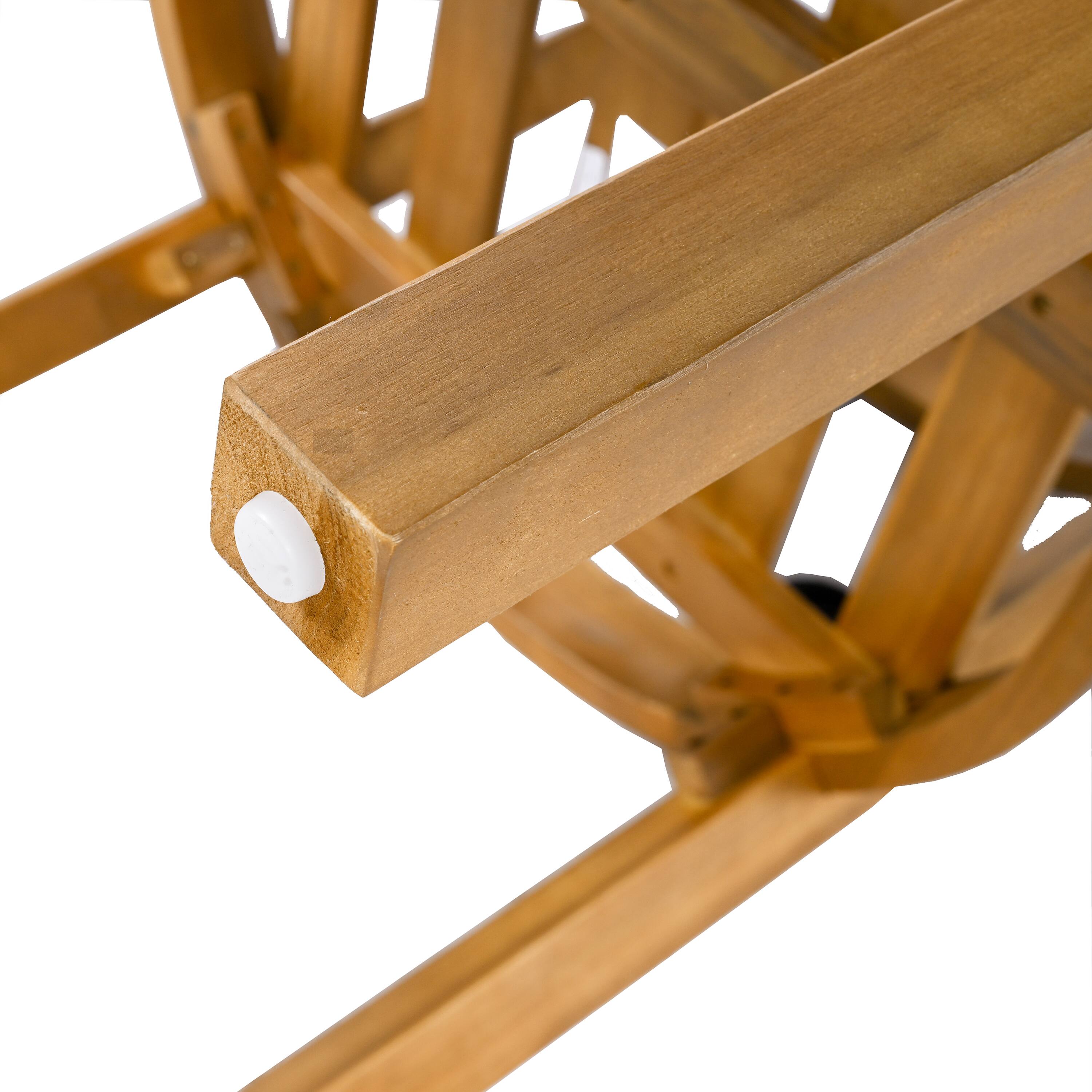 Alt View 6. Mondawe - Set of 2 Outdoor Acacia Wood Dining Chair with Cushion - Teak+ Beige.