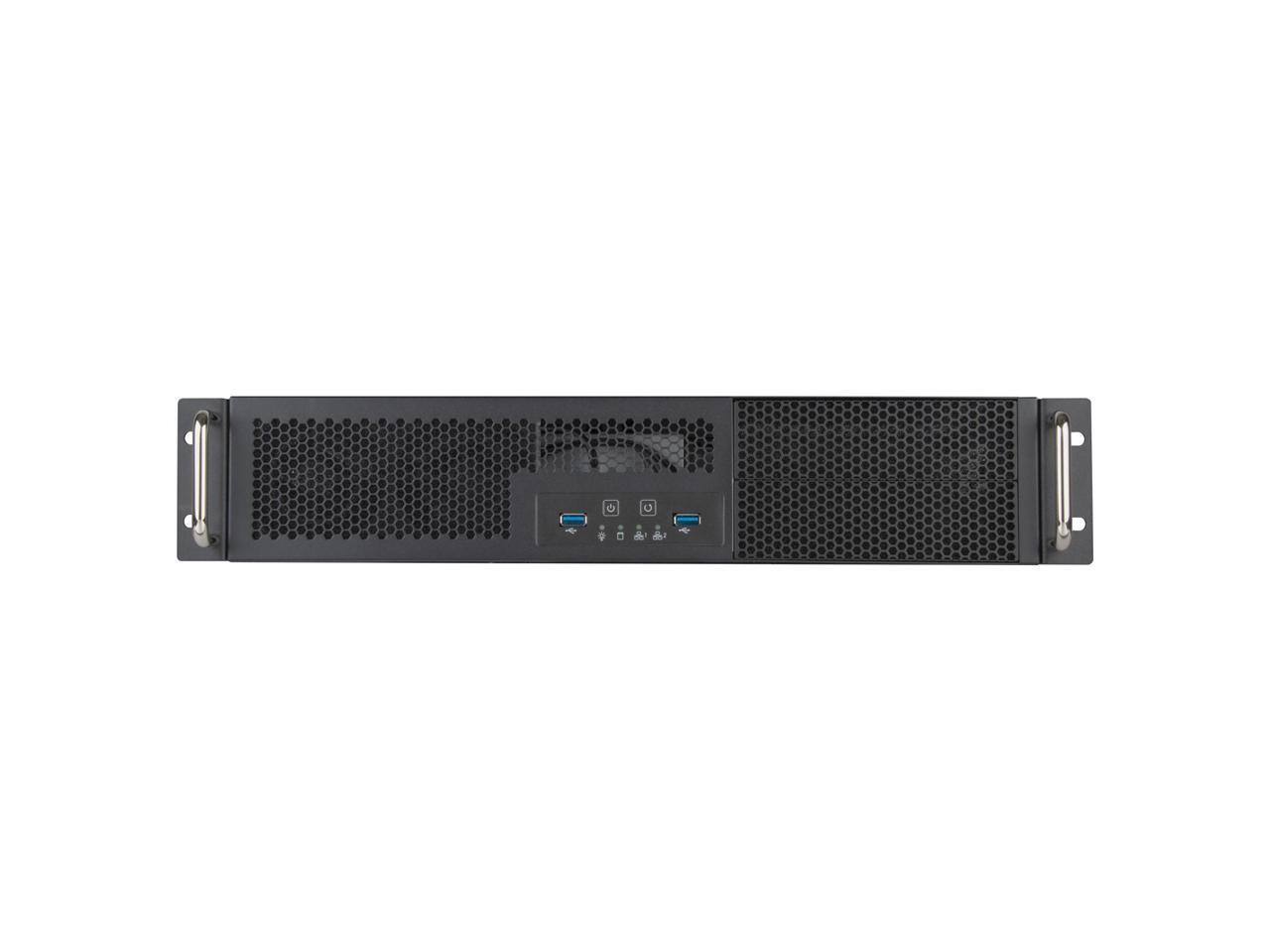 Alt View 1. SilverStone - Silverstone RM23-502-MINI 2U Dual 5.25" Drive Bay Micro-ATX Rackmount Server Chassis w/ USB 3.1 - Silver.