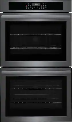 Frigidaire - 30" Built-In Double Wall Oven with Convection Bake and Air Fry - Black Stainless Steel