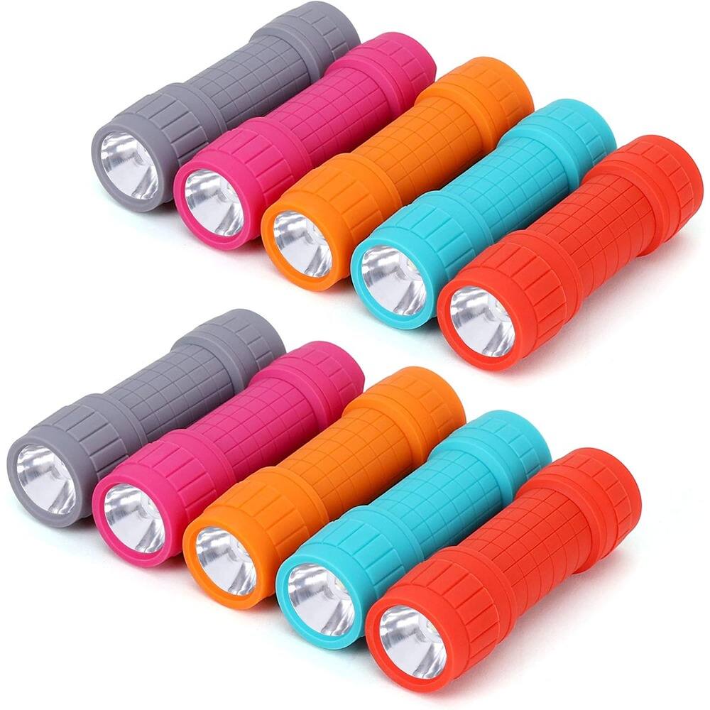 ACJPR - 10 Pack Mini Flashlights, Super Bright 100 Lumen LED Flashlights with AAA Batteries Included and Pre-Installed