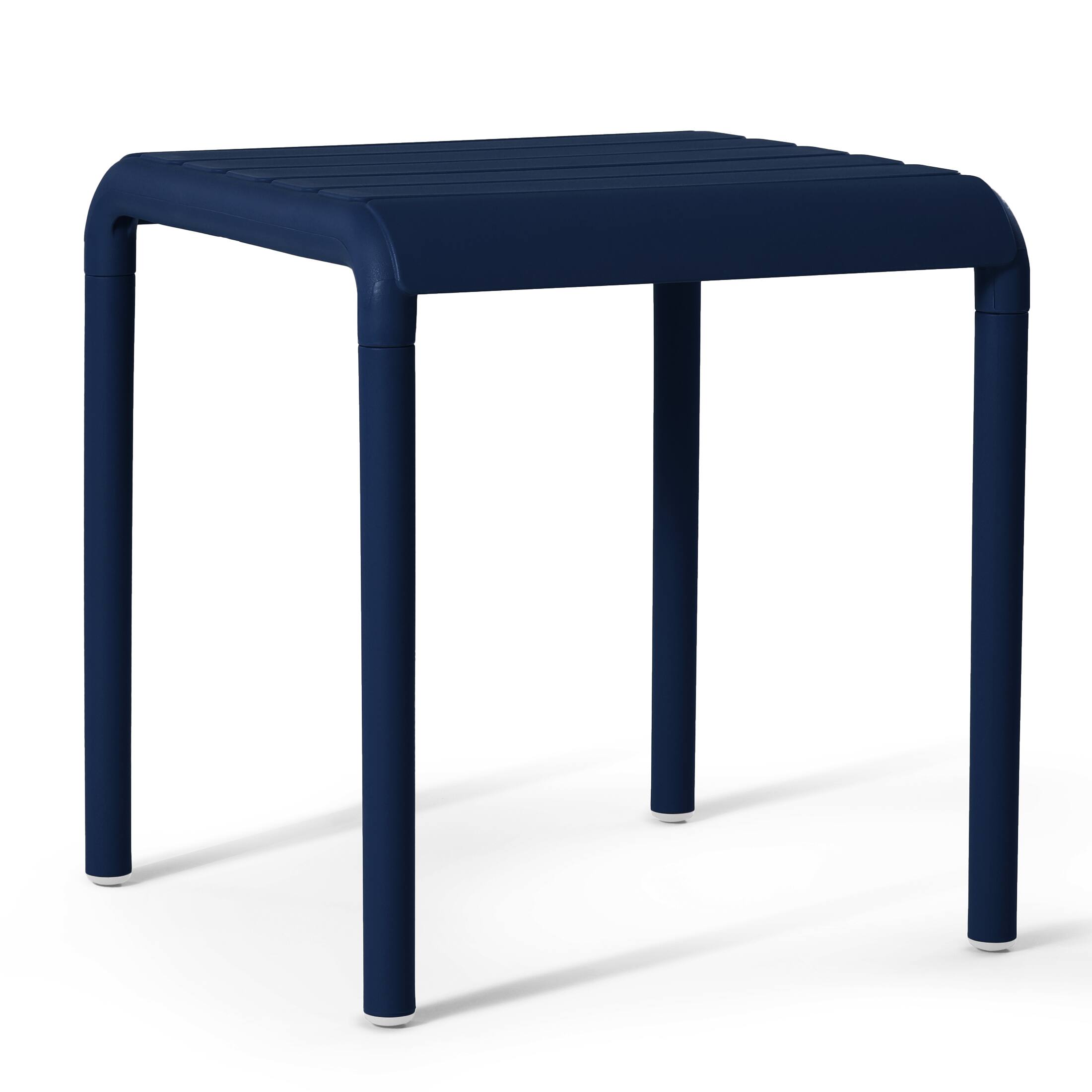 Left. WestinTrends - WestinTrends Playa Plastic Modern Outdoor Patio Accent Side Tables (Set of 2) - Navy Blue.