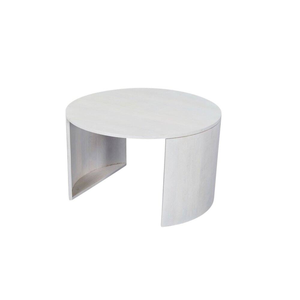 Alt View 4. Carolina Chair & Table - Sable 30" Round Nesting Coffee Table - Whitewash - White.