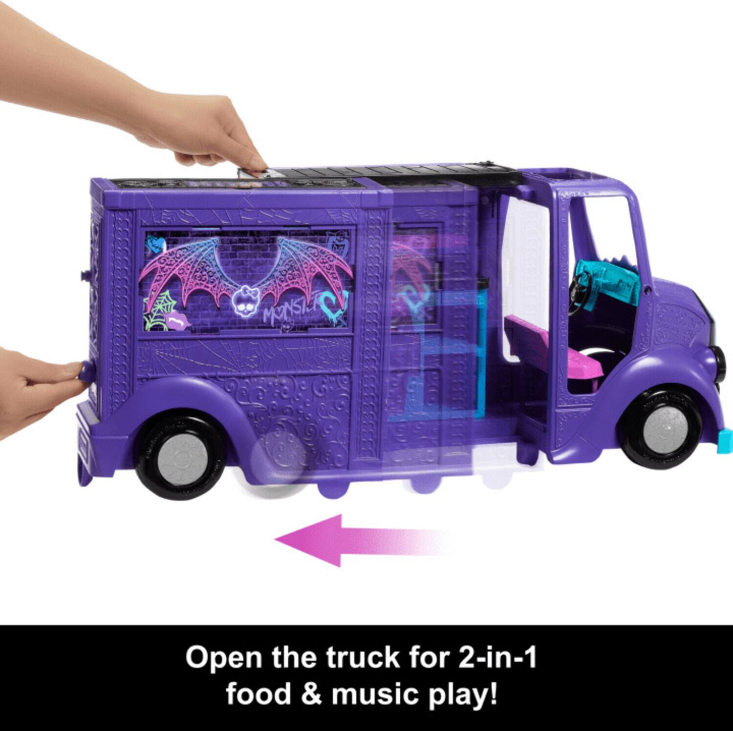 Open the truck for 2-in-1 food & music play!