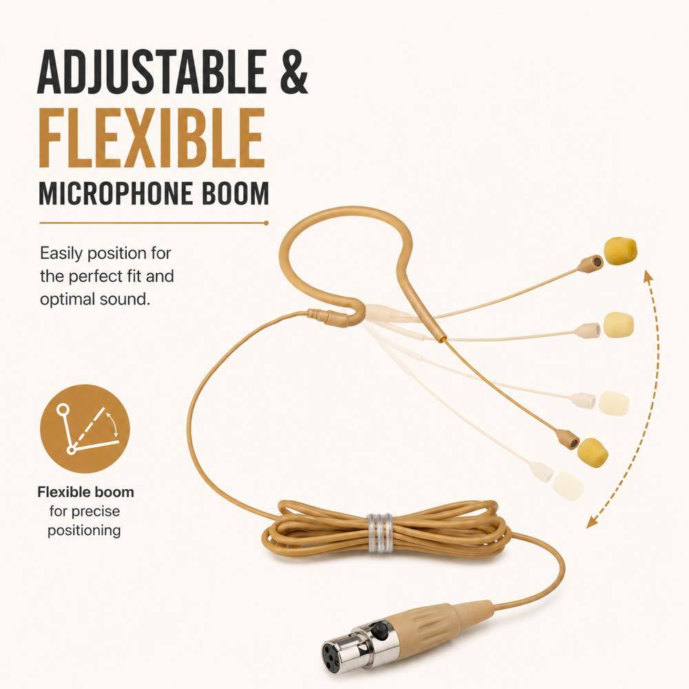 ADJUSTABLE & FLEXIBLE MICROPHONE BOOM

Easily position for the perfect fit and optimal sound.

Flexible boom for precise positioning