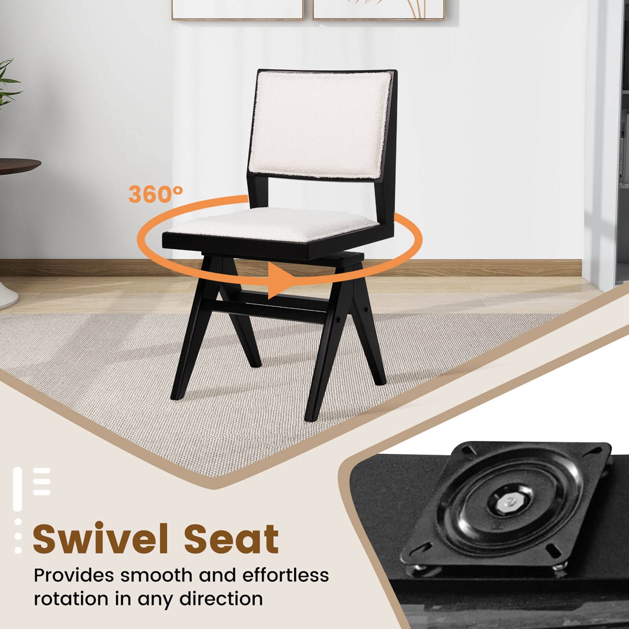 Swivel Seat Provides smooth and effortless rotation in any direction.