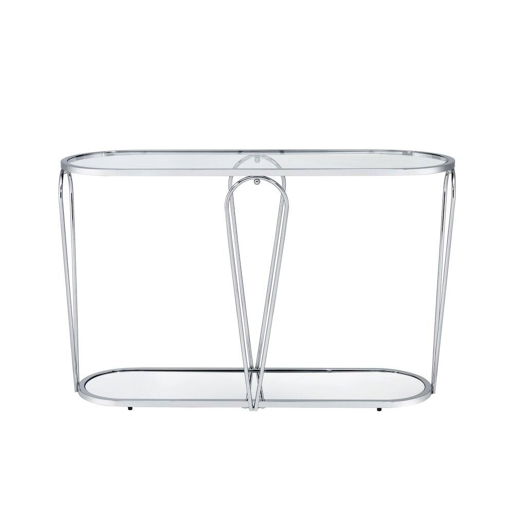 Alt View 1. Furniture of America - Miffa Contemporary Metal 1-Shelf Console Table - Silver.