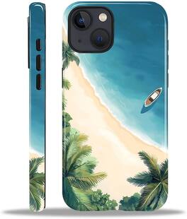 BUBM - Smartphone Case for iPhone 15 Plus - 2-Layer Durable Smartphone Protection Case - Summer Beach