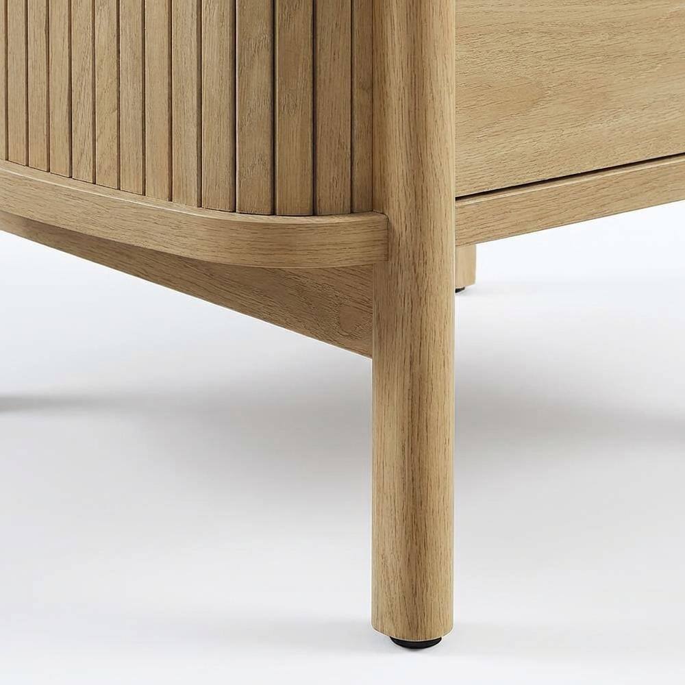 Alt View 1. FurniFact - Nightstand with Modern Design and Compact Storage in Brown Finish - Brown.