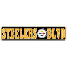 Fan Creations - Pittsburgh Steelers 4" x 18" Team Boulevard Metal Sign - Multicolor
