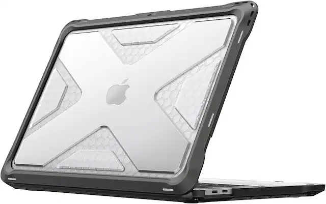 Front. Fintie - Heavy Duty Case for MacBook Pro 13 Inch, A2338 A2251 A2289 A2159 A1989 A1706 A1708, 2016-2023, TPU Bumper, Hard Shell - Crystal Clear.