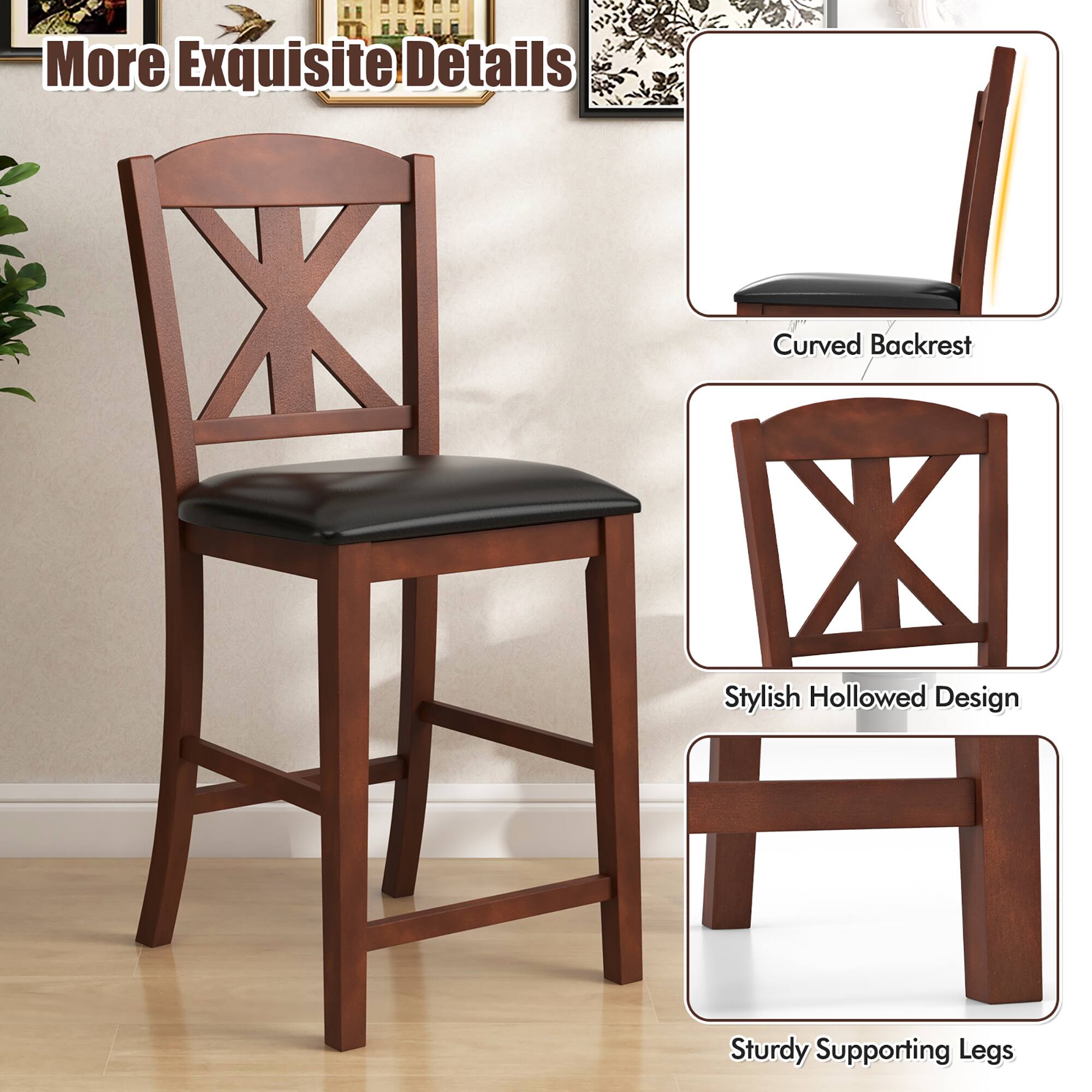More Exquisite Details
Curved Backrest
Stylish Hollowed Design
Sturdy Supporting Legs