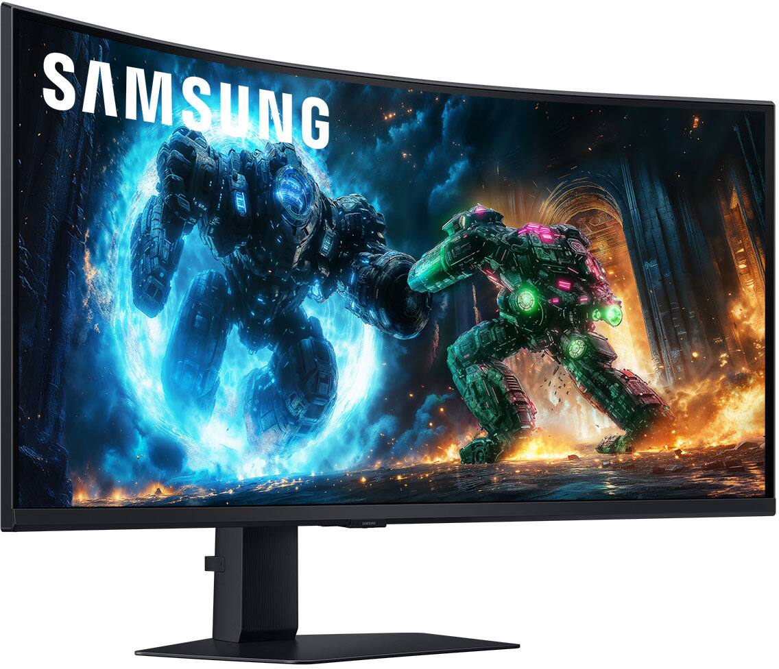 Alt View 1. Samsung - 40" Odyssey G75F WUHD 180Hz 1ms AMD FreeSync Prem Pro Curved Gaming Monitor with HDR 600 (DisplayPort, HDMI) - Black.