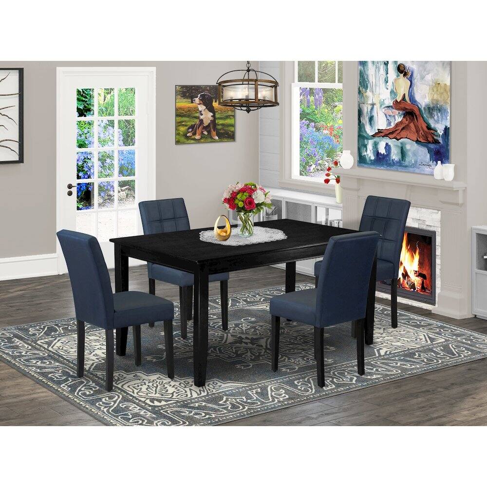 Alt View 7. East West Furniture - 5 Piece Dinner Table Set - Black.