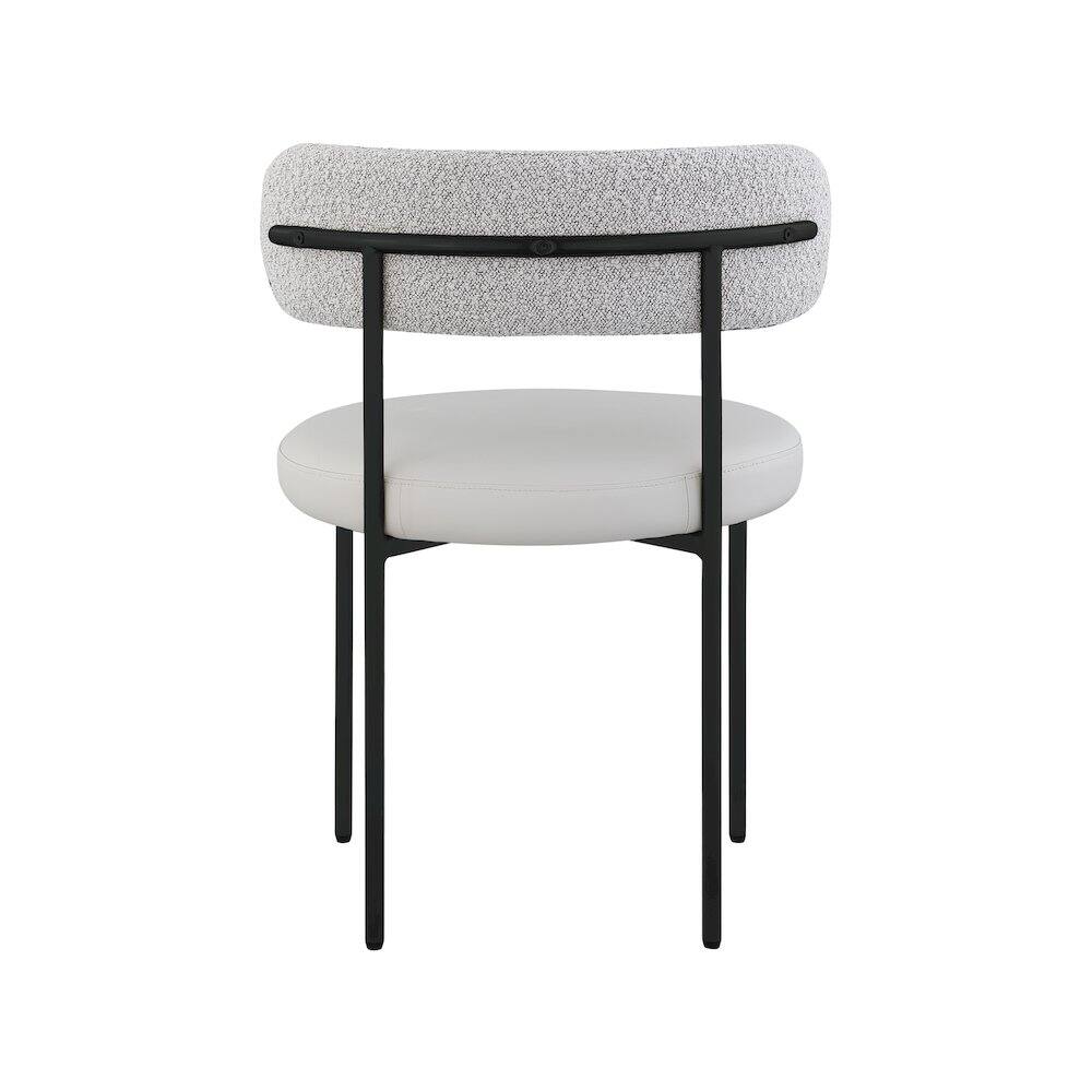 Alt View 1. Meridian Furniture - Beacon Taupe Vegan Leather and Boucle Fabric Dining Chair, Set of 2 - Brown.