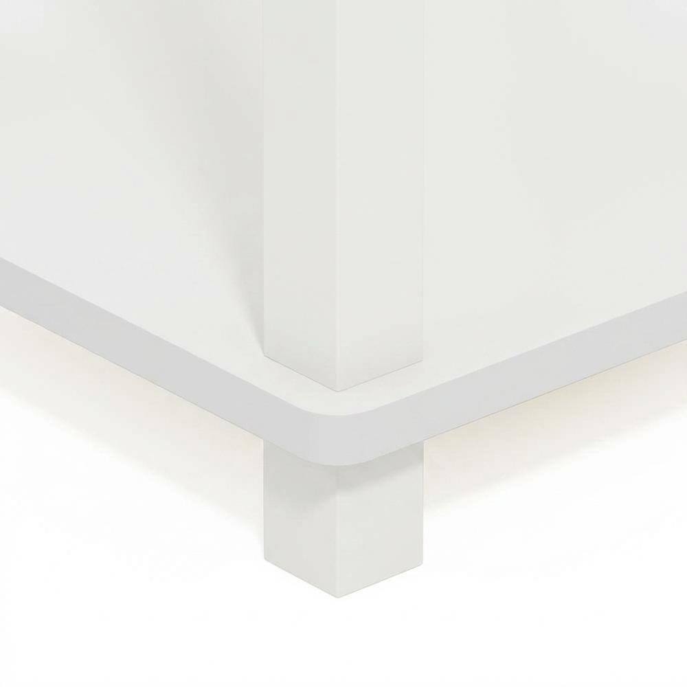 Back. FurniFact - Small White End Table with Contemporary Design and Solid Construction - White/White.
