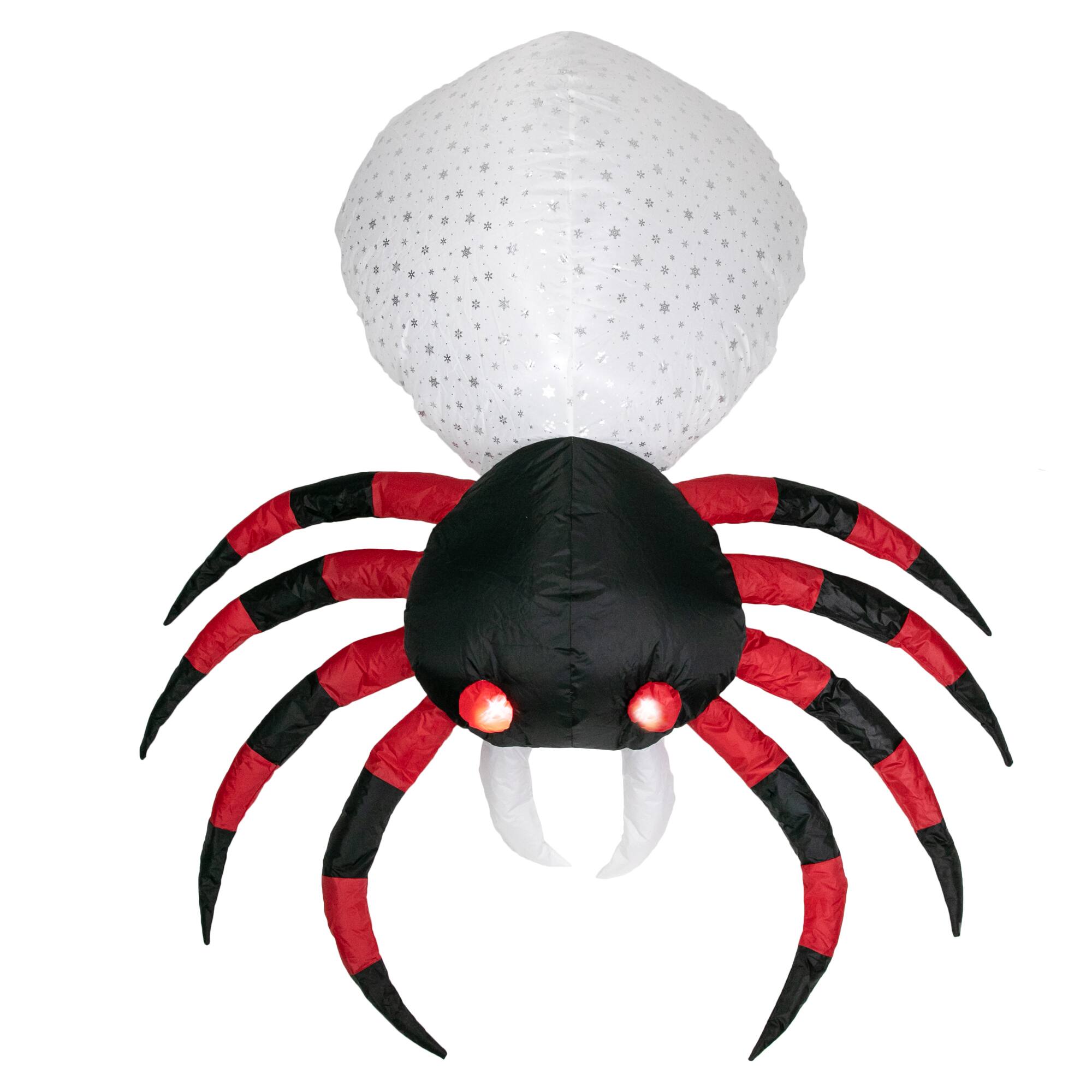 Front. Northlight - LED Lighted Inflatable Chill and Thrill Spider Outdoor Halloween Decoration - 4' - Red.