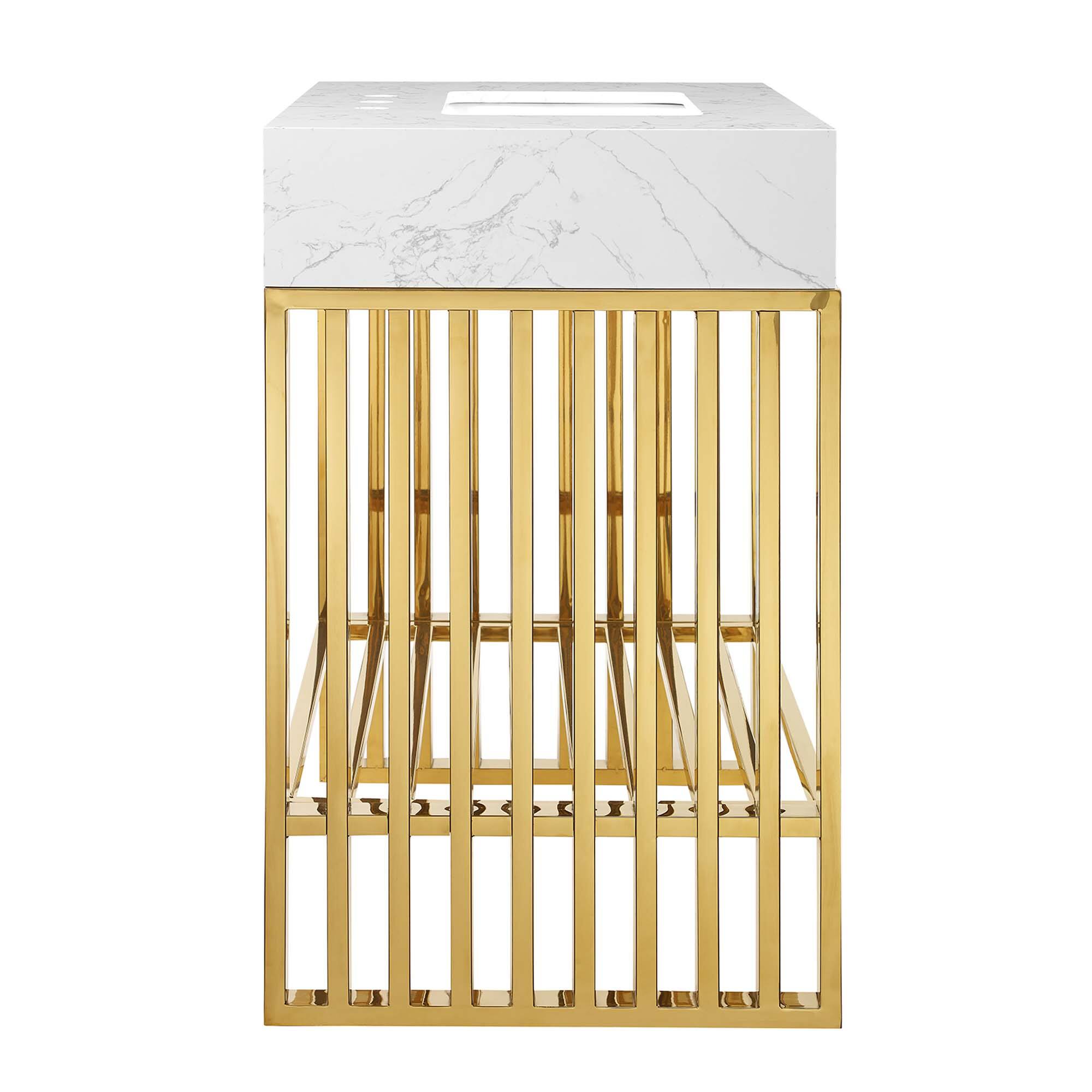 Alt View 1. Modway - Gridiron Bathroom Vanity Basin Included by Modway - White Gold.