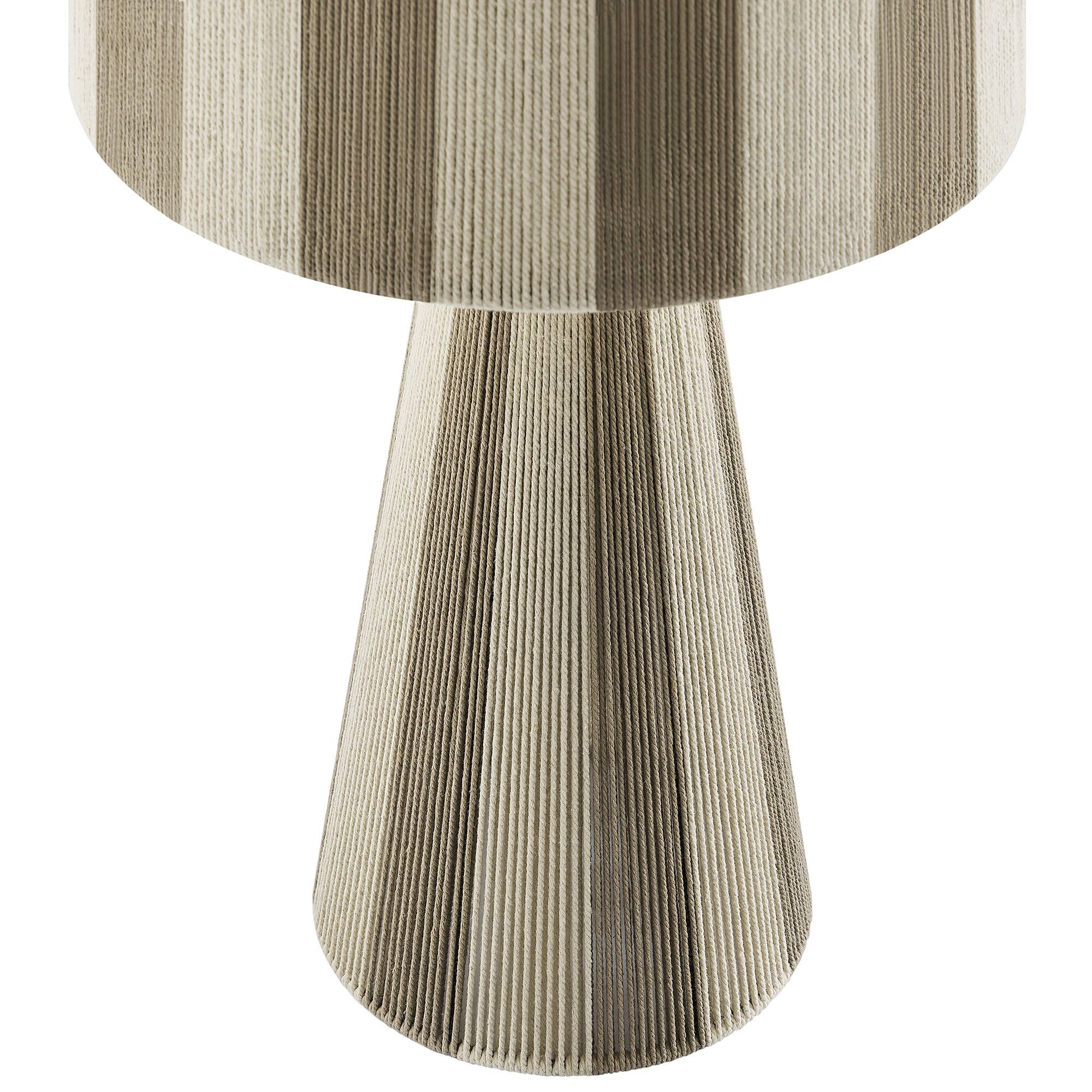 Alt View 4. Modway - Renae Handwoven Cotton Thread Striped Table Lamp by Modway - Cobblestone.
