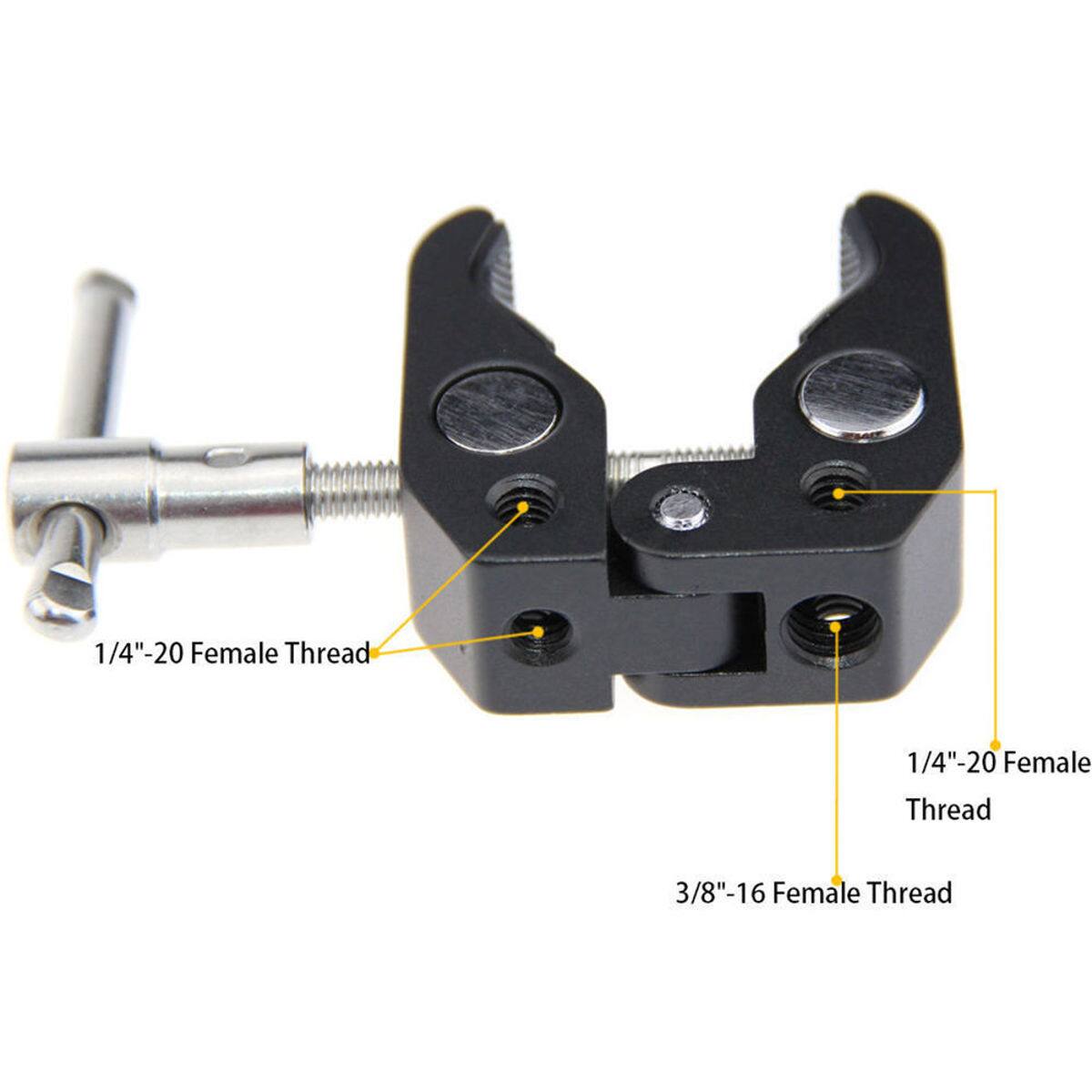 1/4"-20 Female Thread  
1/4"-20 Female Thread  
3/8"-16 Female Thread