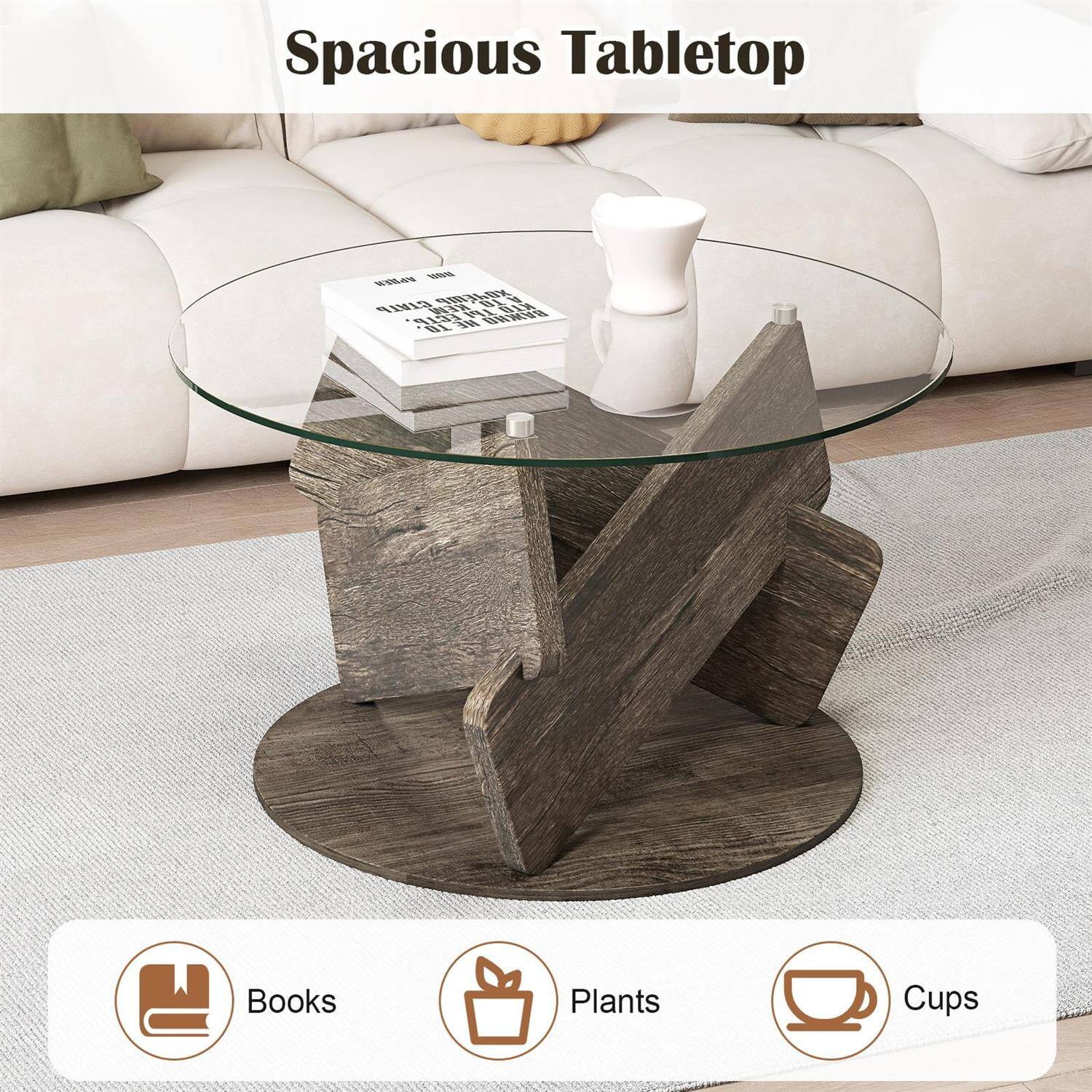 Spacious Tabletop

Books, Plants, Cups