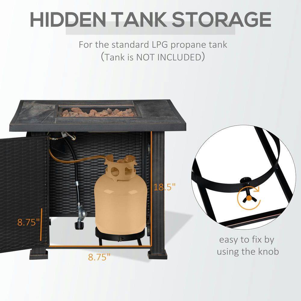 HIDDEN TANK STORAGE

For the standard LPG propane tank (Tank is NOT INCLUDED)

18.5"  
8.75"  
8.75"

easy to fix by using the knob