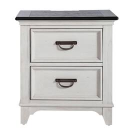 Liberty Furniture Industries - 2 Drawer Night Stand w/ Charging Station - White