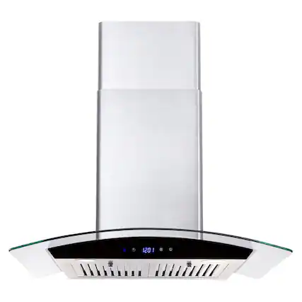 Front. Lycvki - 30 Inch Wall Mount Range Hood 700 CFM Tempered Glass Touch Panel Vented LEDs - Stainless Steel.